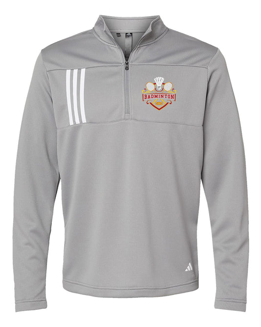 Men Adidas - 3-Stripes Double Knit Quarter-Zip Pullover