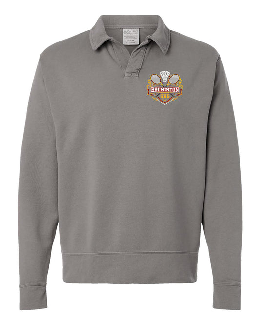 Unisex Garment-Dyed Polo Collar Sweatshirt