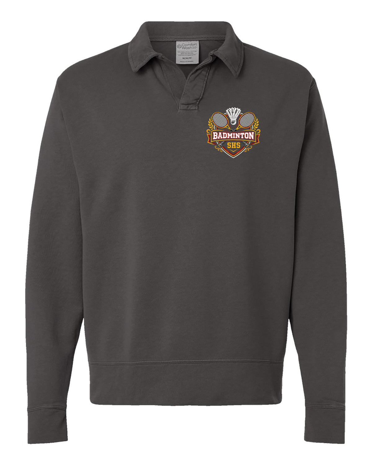 Unisex Garment-Dyed Polo Collar Sweatshirt